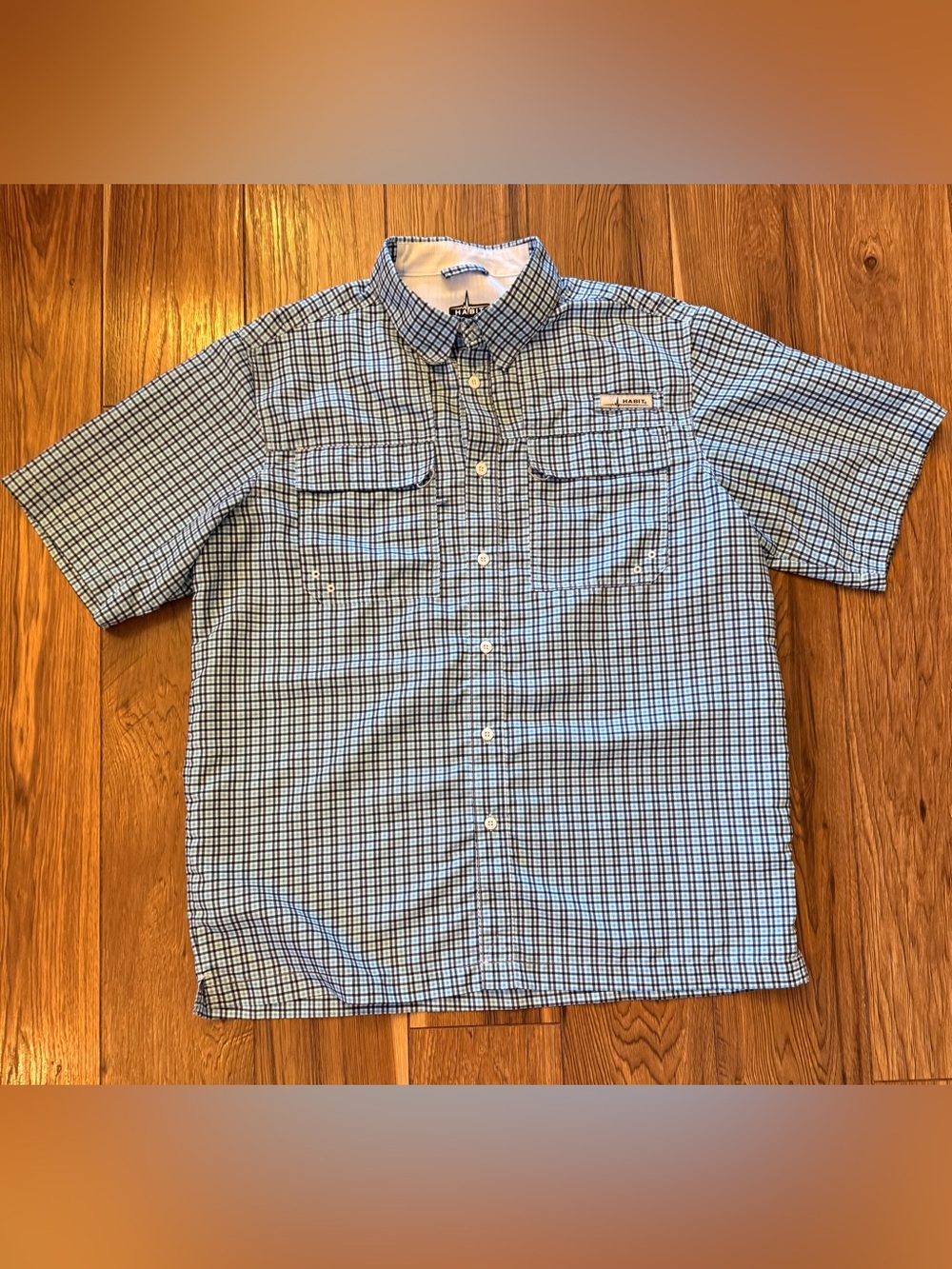 Habitat Short-Sleeve Blue Plaid Button-Down Shirt